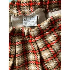 Vintage Sears‎ Pooh Collection Skirt Red Tan Plaid Little Girls Size 3